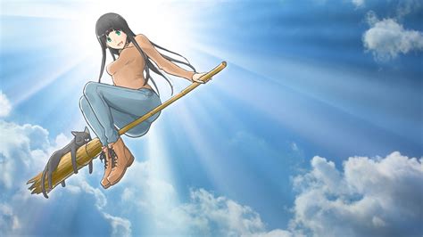 Flying witch caryoon